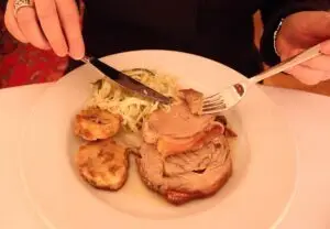 roast pork at Vienna restaurant Mezzanin 7