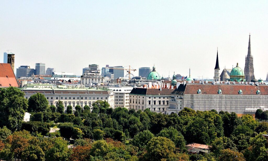 Rooftop view from Vienna's Justizcafe